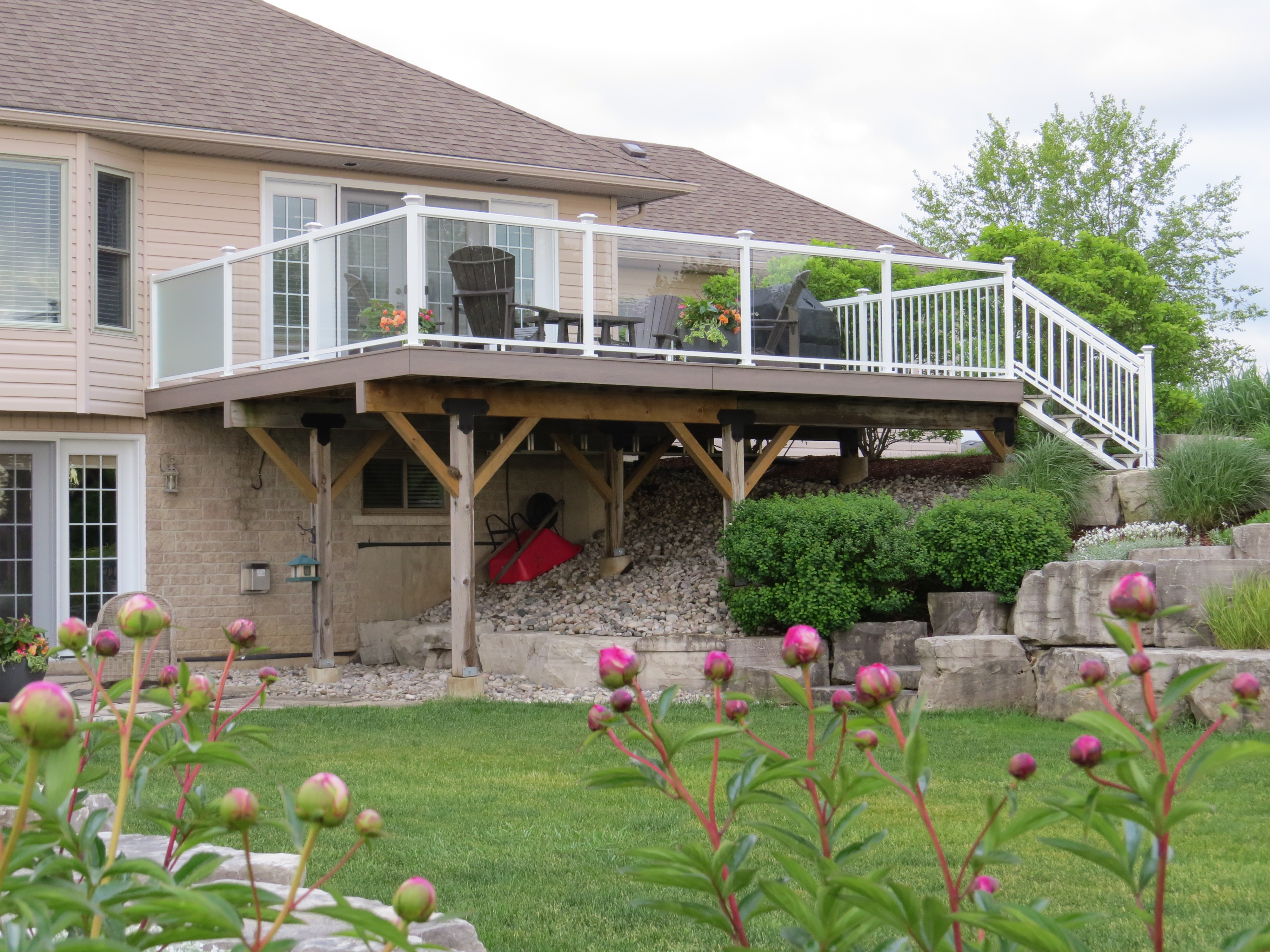 Elevated Deck with Glass Railing